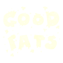 retro cartoon good fats sign
