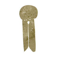 retro cartoon old style wooden peg