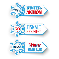 3 Winter Sale Markers Snowflakes WSV