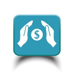 Pictograph of money in hand