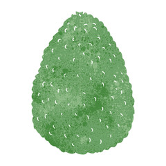 retro cartoon avocado