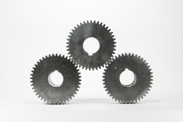 set of gears for meaning teamwork on isolated