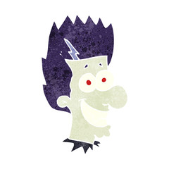 retro cartoon grinning vampire