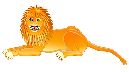 Fototapeta premium Lion king. Isolated animal. Vector illustration.