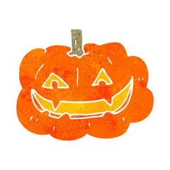 retro cartoon spooky pumpkin