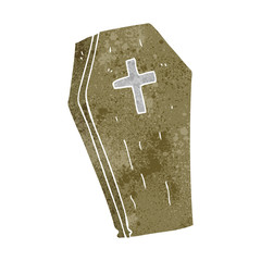 Obraz premium retro cartoon spooky coffin