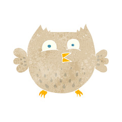 retro cartoon happy owl