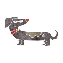 retro cartoon annoyed dog