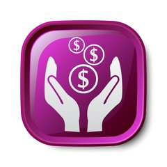 Pictograph of money in hand