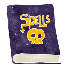 retro cartoon spell book