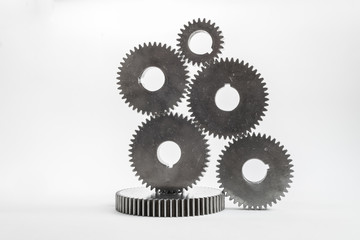 set of gears for meaning teamwork on isolated