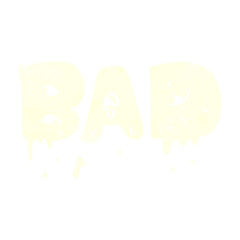 retro cartoon word bad