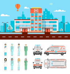 Street with hospital