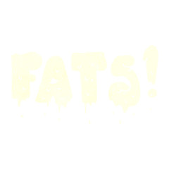 retro cartoon fats word text