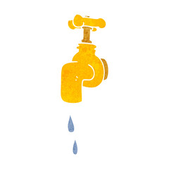 retro cartoon dripping faucet