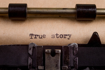 typed words on a Vintage Typewriter