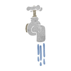 retro cartoon running faucet