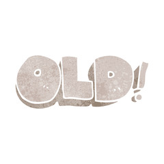 retro cartoon word old