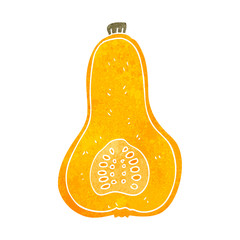 retro cartoon butternut squash