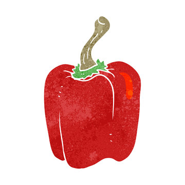 Retro Cartoon Red Pepper