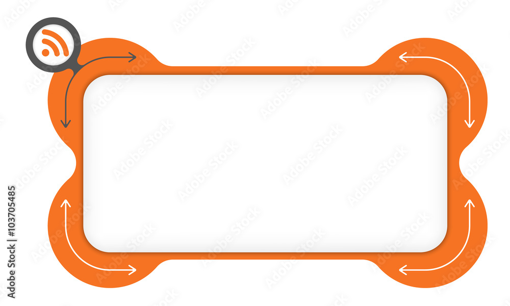 Poster vector box to fill your text and feed icon