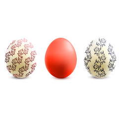 3D Vector easter eggs set with shadows
