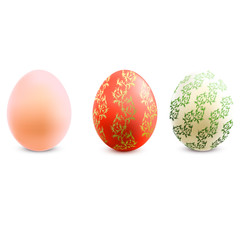 3D Vector easter eggs set with shadows