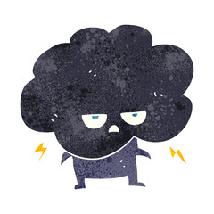 retro cartoon raincloud