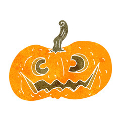 retro cartoon halloween pumpkin