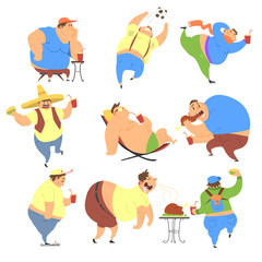 Overweight People. Vector Set
