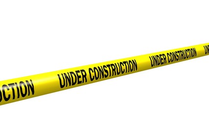 under construction tape - isolated