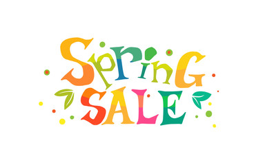 Spring text with sale tag