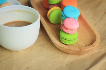 macaroons and hot coffee
