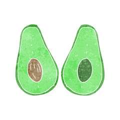 retro cartoon avocado