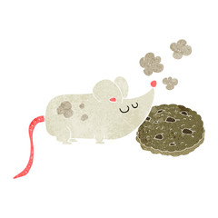 cute retro cartoon mouse and cookie