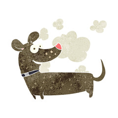 retro cartoon happy dog