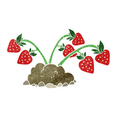 retro cartoon strawberries