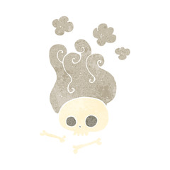 retro cartoon skull and bones