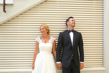 Fototapeta premium Gorgeous bride and groom