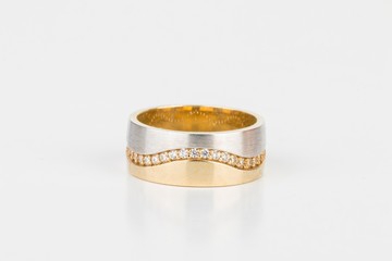 Ring with gems. Stock Image macro.