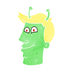 retro cartoon alien man
