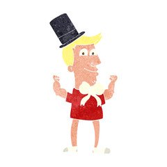 retro cartoon celebrating man