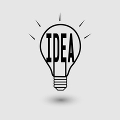 Fototapeta premium Bulb idea on gray background Illustrations bulbs as ideas emerged in humans 