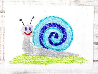 colorful drawing: snail with a shell © czarny_bez