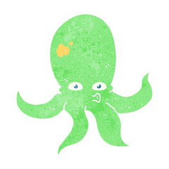 retro cartoon octopus