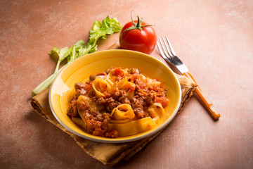 pasta with sausage ragout