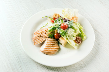 chicken steak with salad
