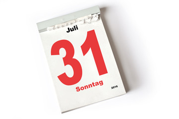 31. Juli 2016
