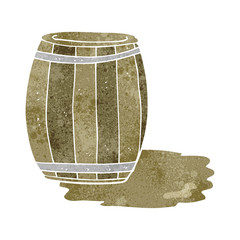 retro cartoon barrel of beer