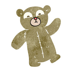 retro cartoon teddy bear